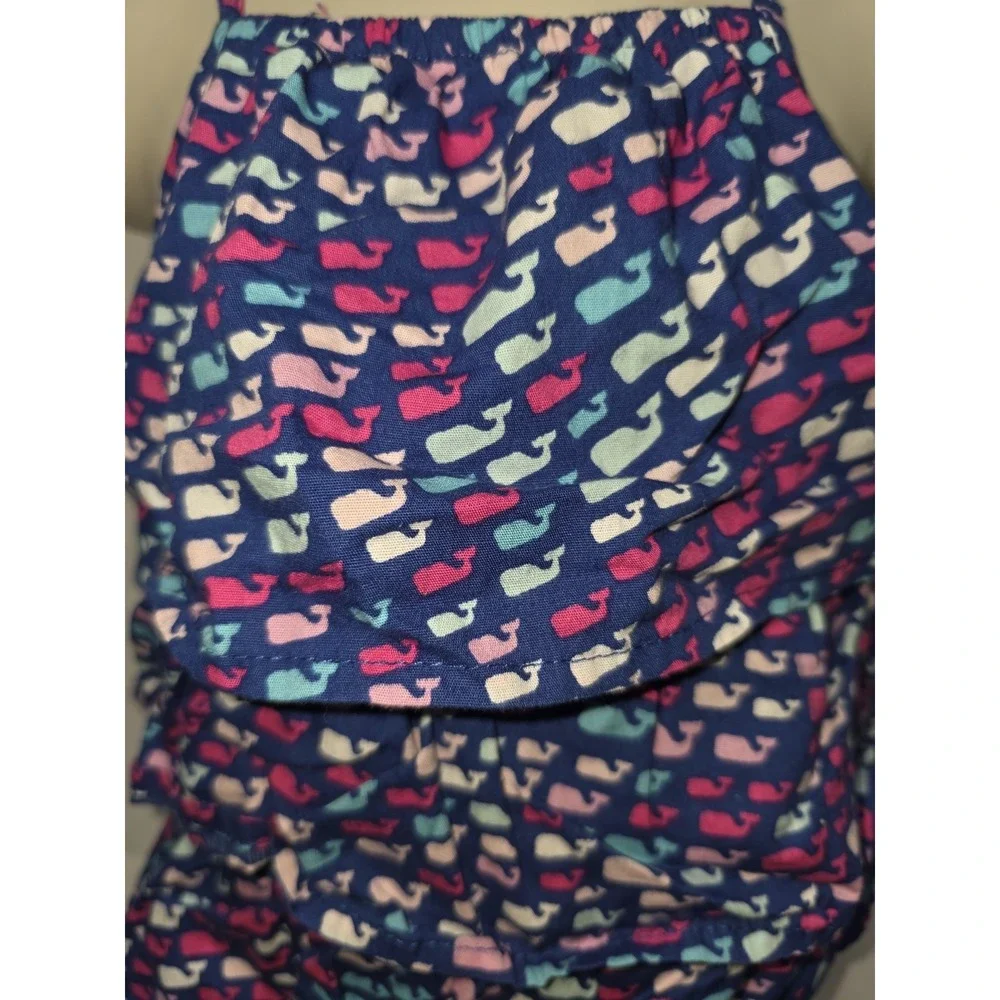 Vineyard Vines For Target Blue Whale Ruffled Bubble Romper Sz 0-3 Months